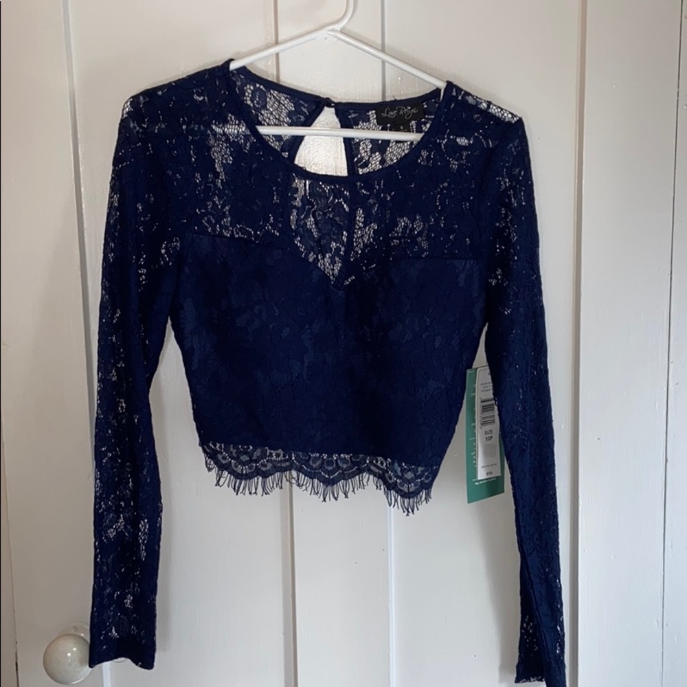 Love Reign lace crop blue NAVY